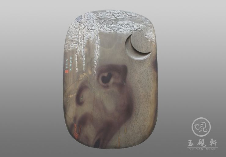 玉兔奔月砚
